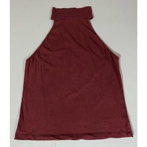 Me To We Red Halter Turtleneck Tank Top Shirt Blouse Size L ♥️✨ #halter #shirt